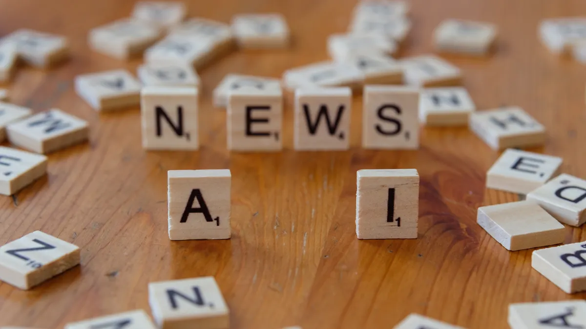 How to create an editorial review step for AI-written content — AI News Concept with Scrabble Letters